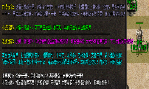 在轻变传奇私服中，不同类型的玩家有不同的玩法